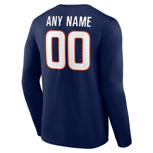 Denver Broncos  Team Authentic Custom Long Sleeve T-Shirt – Navy - Image 3
