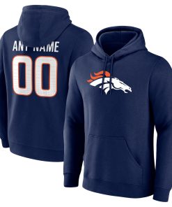Denver Broncos  Team Authentic Custom Pullover Hoodie – Navy