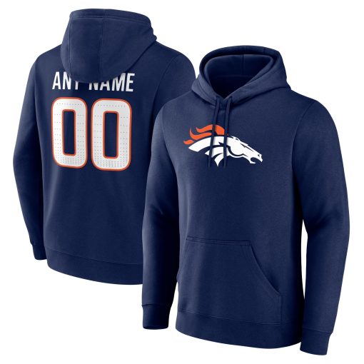 Denver Broncos  Team Authentic Custom Pullover Hoodie – Navy