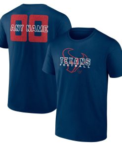 Houston Texans Stellar Personalized Name & Number T-Shirt – Navy