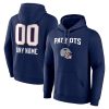 New England Patriots Personalized Name & Number Team Wordmark Pullover Hoodie – Navy