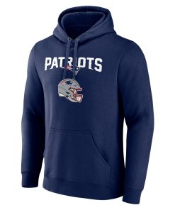 Alternative view of New England Patriots Personalized Name & Number Team Wordmark Pullover Hoodie – Navy