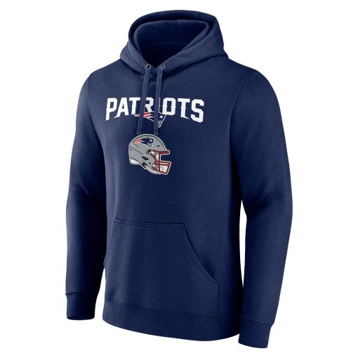 New England Patriots Personalized Name & Number Team Wordmark Pullover Hoodie – Navy - Image 2