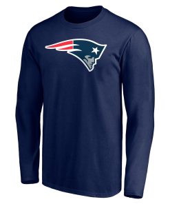 Alternative view of New England Patriots Team Authentic Personalized Name & Number Long Sleeve T-Shirt – Navy