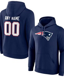 New England Patriots Team Authentic Personalized Name & Number Pullover Hoodie – Navy