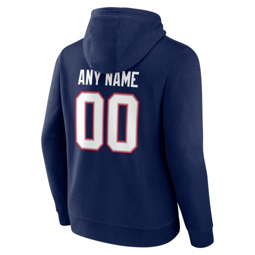New England Patriots Team Authentic Personalized Name & Number Pullover Hoodie – Navy - Image 3