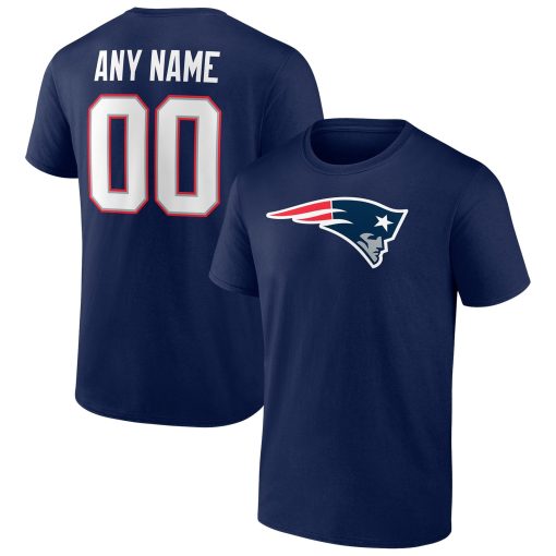 New England Patriots Team Authentic Personalized Name & Number T-Shirt – Navy