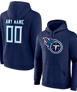 Tennessee Titans Team Authentic Personalized Name & Number Pullover Hoodie – Navy