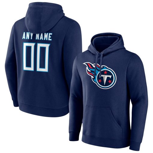 Tennessee Titans Team Authentic Personalized Name & Number Pullover Hoodie – Navy