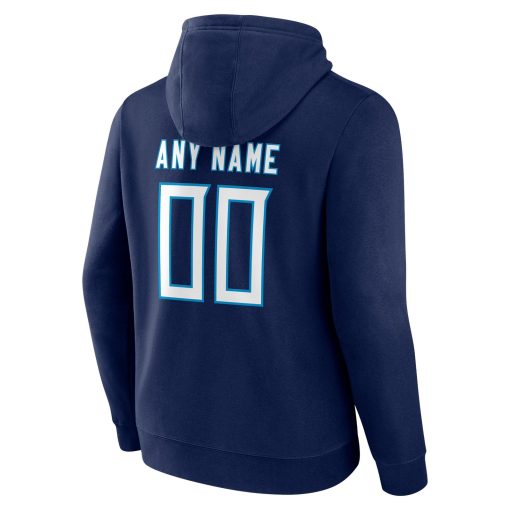 Tennessee Titans Team Authentic Personalized Name & Number Pullover Hoodie – Navy - Image 3
