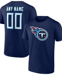 Tennessee Titans Team Authentic Personalized Name & Number T-Shirt – Navy