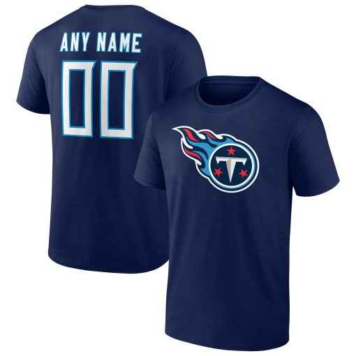 Tennessee Titans Team Authentic Personalized Name & Number T-Shirt – Navy