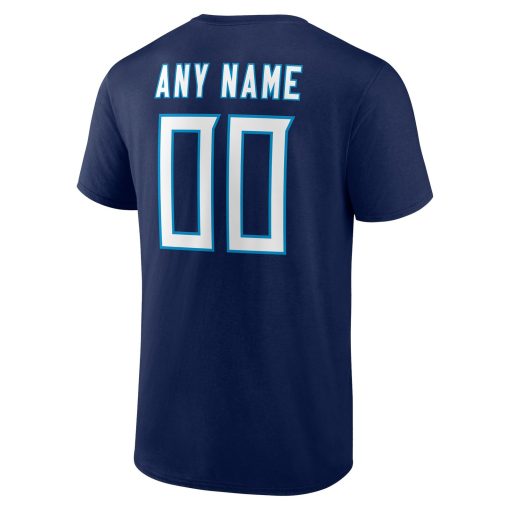 Tennessee Titans Team Authentic Personalized Name & Number T-Shirt – Navy - Image 3