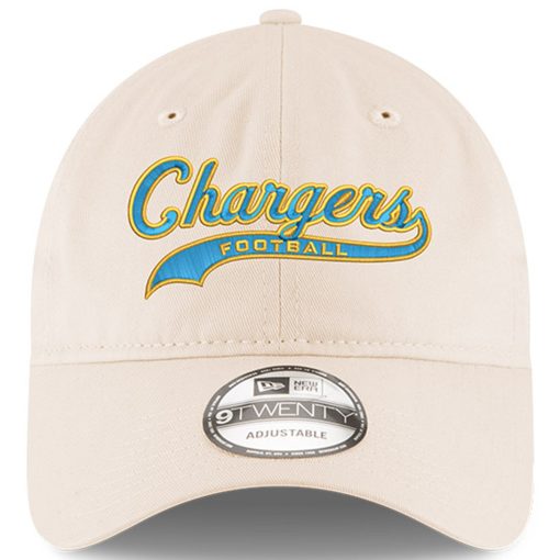 Los Angeles Chargers New Era Charger Power 9TWENTY Adjustable Hat – Cream - Image 2