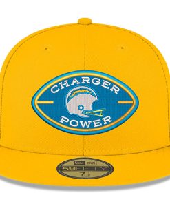 Alternative view of Los Angeles Chargers New Era Charger Power 59FIFTY Fitted Hat – Gold