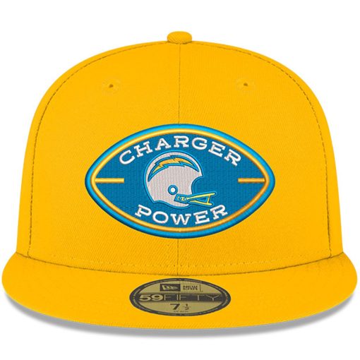 Los Angeles Chargers New Era Charger Power 59FIFTY Fitted Hat – Gold - Image 2
