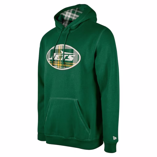 New York Jets New Era 3rd Down Plaid Pullover Hoodie – Green - Image 2