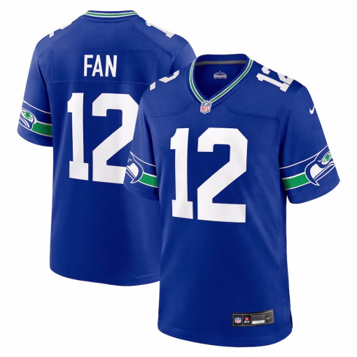 12s Seattle Seahawks Nike Throwback Player Game Jersey – Royal