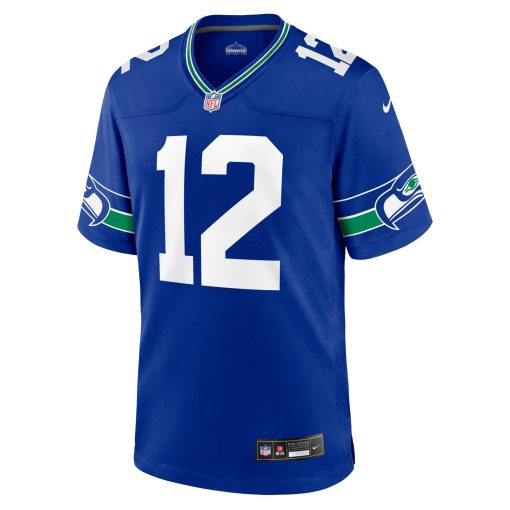 12s Seattle Seahawks Nike Throwback Player Game Jersey – Royal - Image 2