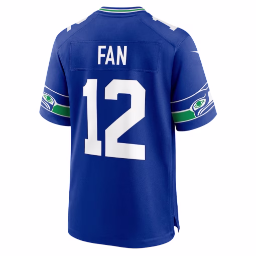12s Seattle Seahawks Nike Throwback Player Game Jersey – Royal - Image 3