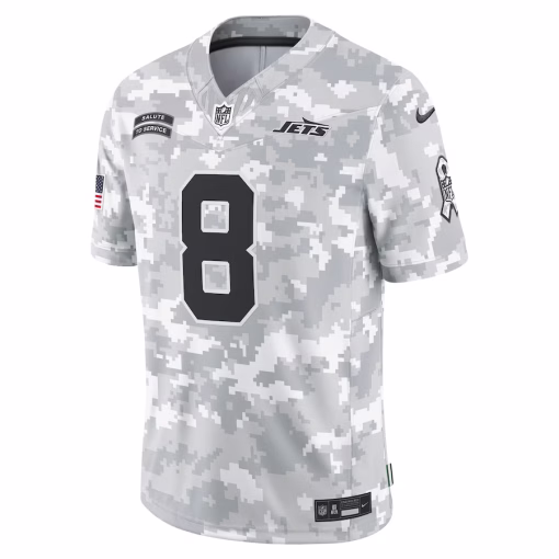 Aaron Rodgers New York Jets Nike 2024 Salute to Service Limited Jersey – Arctic Camo - Image 3