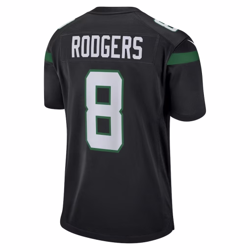 Aaron Rodgers New York Jets Nike Game Jersey – Black - Image 2