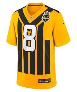 Alternative view of Aaron Rodgers Pittsburgh Steelers Nike Alternate 1933 Throwback Game Jersey – Gold