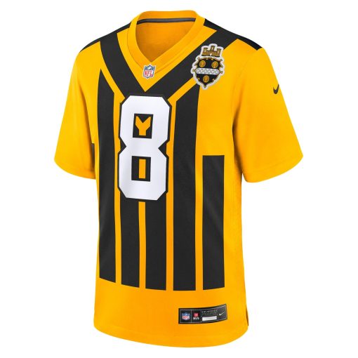 Aaron Rodgers Pittsburgh Steelers Nike Alternate 1933 Throwback Game Jersey – Gold - Image 2