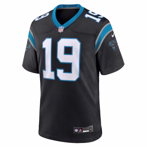 Adam Thielen Carolina Panthers Nike Team Game Jersey – Black - Image 2
