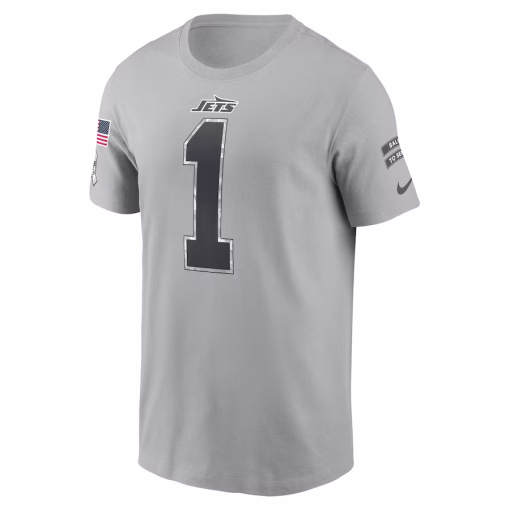 Ahmad Sauce Gardner New York Jets Nike 2024 Salute To Service Name & Number T-Shirt – Gray - Image 3