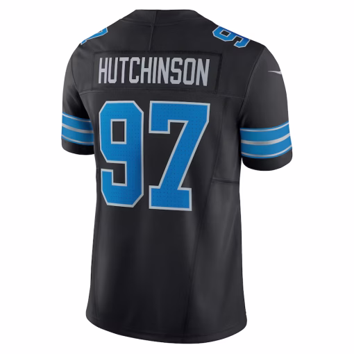 Aidan Hutchinson Detroit Lions Nike 2nd Alternate Vapor F.U.S.E. Limited Jersey – Black - Image 3