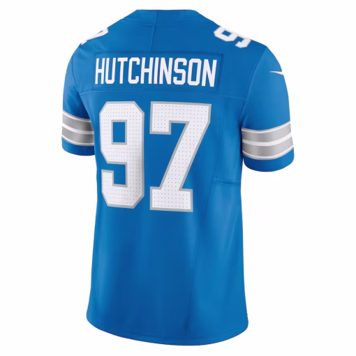 Aidan Hutchinson Detroit Lions Nike Vapor F.U.S.E. Limited Jersey – Blue - Image 3