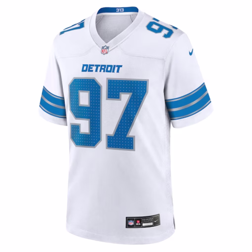 Aidan Hutchinson Detroit Lions Nike Game Jersey – White - Image 2