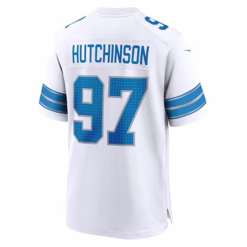 Aidan Hutchinson Detroit Lions Nike Game Jersey – White - Image 3