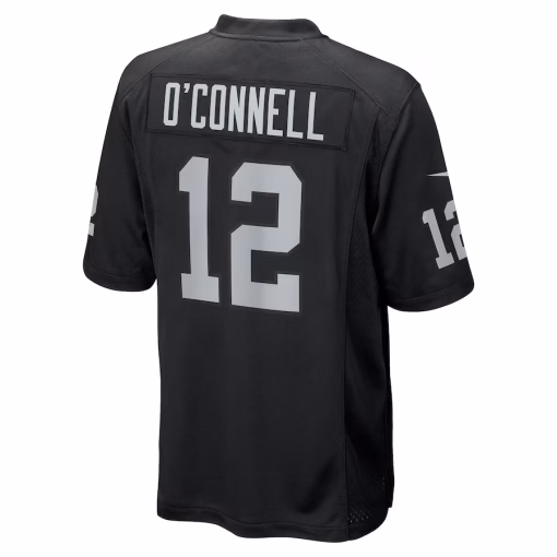 Aidan O’Connell Las Vegas Raiders Nike Team Game Jersey – Black - Image 3
