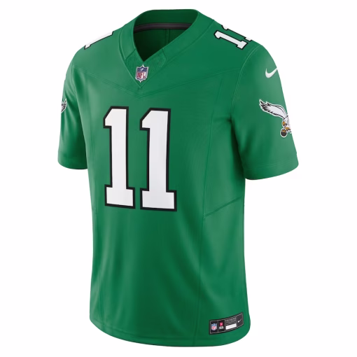 Men’s Philadelphia Eagles A.J. Brown Nike Kelly Green Vapor F.U.S.E. Limited Jersey - Image 2