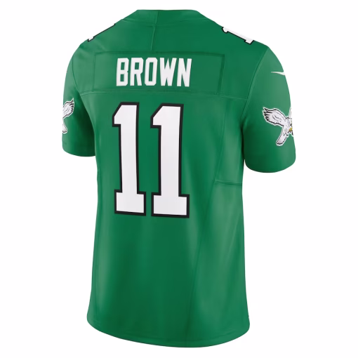 Men’s Philadelphia Eagles A.J. Brown Nike Kelly Green Vapor F.U.S.E. Limited Jersey - Image 3