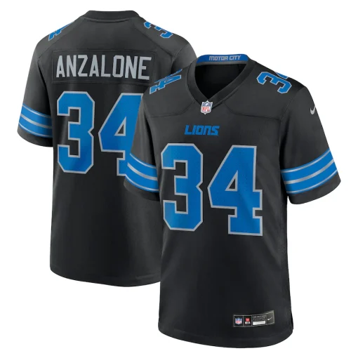 Alex Anzalone Detroit Lions Nike 2nd Alternate Game Jersey – Black