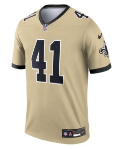 Alternative view of Alvin Kamara New Orleans Saints Nike Gameday Golds Alternate Legend Player Performance Top – Gold