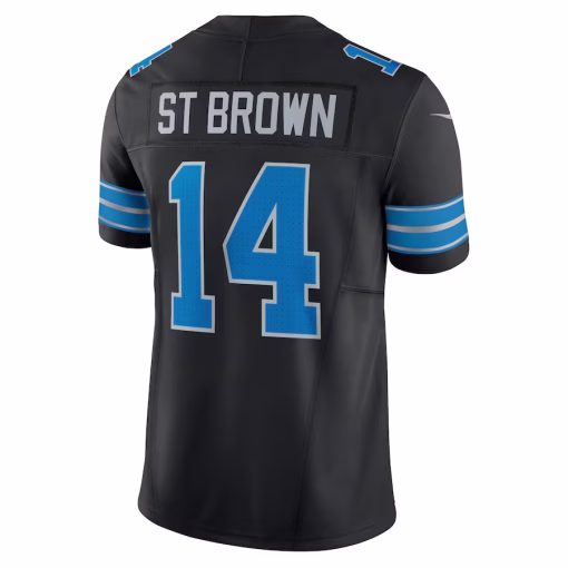 Amon-Ra St. Brown Detroit Lions Nike 2nd Alternate Vapor F.U.S.E. Limited Jersey – Black - Image 3