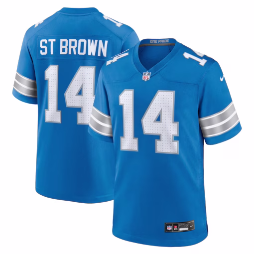 Amon-Ra St. Brown Detroit Lions Nike Game Jersey – Blue