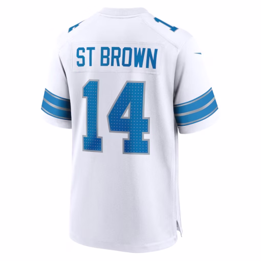 Amon-Ra St. Brown Detroit Lions Nike Game Jersey – White - Image 3