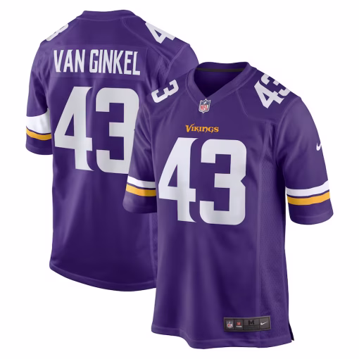 Andrew Van Ginkel Minnesota Vikings Nike Team Game Jersey – Purple