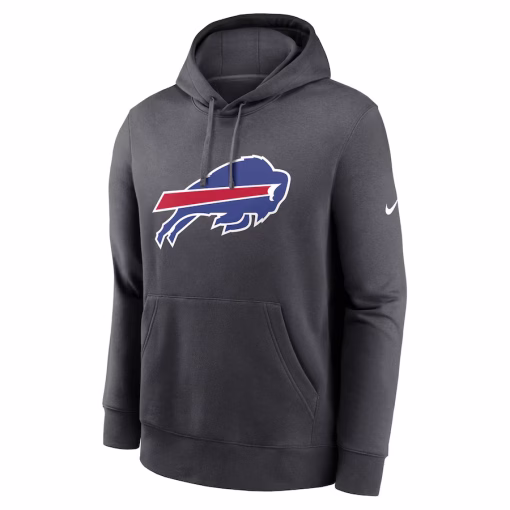 Buffalo Bills Nike Club Logo Pullover Hoodie – Anthracite - Image 2