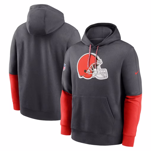 Cleveland Browns Nike 2024 Sideline Club Pullover Hoodie – Anthracite