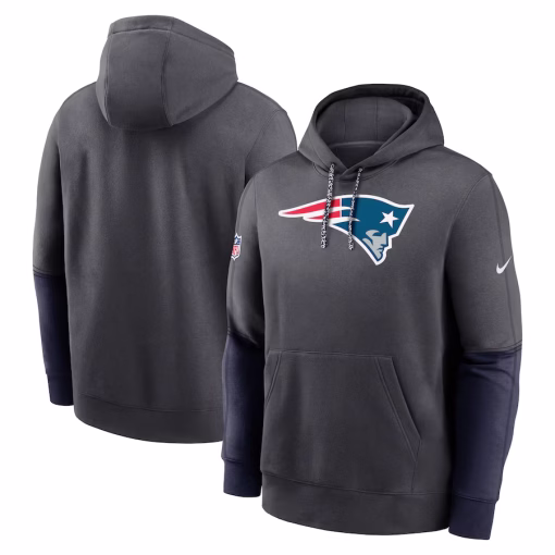 New England Patriots Nike 2024 Sideline Club Pullover Hoodie – Anthracite