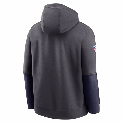 New England Patriots Nike 2024 Sideline Club Pullover Hoodie – Anthracite - Image 3