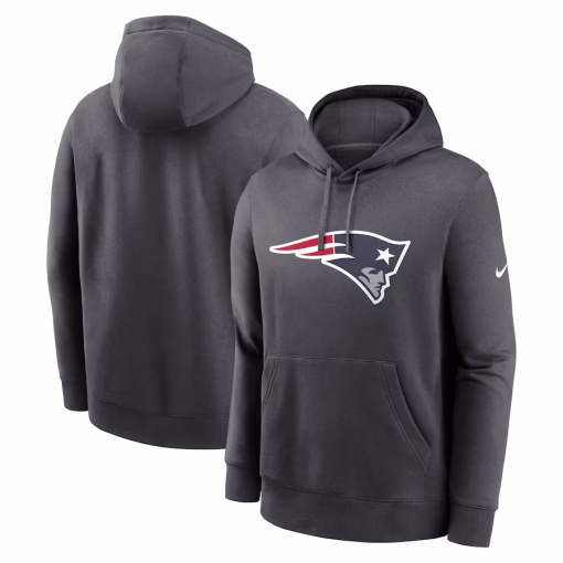 New England Patriots Nike Club Logo Pullover Hoodie – Anthracite