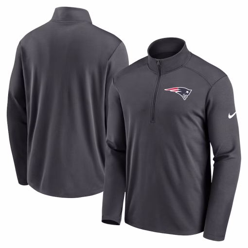 New England Patriots Nike Logo Pacer Performance Half-Zip Jacket – Anthracite
