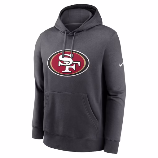 San Francisco 49ers Nike Club Logo Pullover Hoodie – Anthracite - Image 2